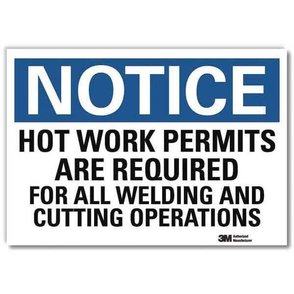Notice Sign, 5 in H, 7 in W, Reflective Sheeting, Horizontal Rectangle, English, U5-1271-RD_7X5