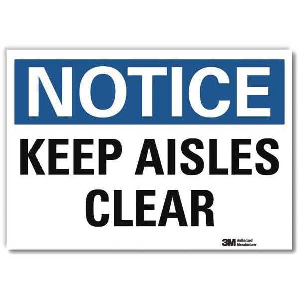 Notice Sign, 5 in H, 7 in W, Reflective Sheeting, Horizontal Rectangle, English, U5-1278-RD_7X5