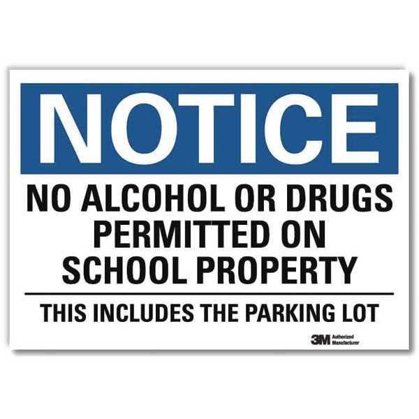 Notice Sign, 10 in H, 14 in W, Reflective Sheeting, Horizontal Rectangle, English, U5-1341-RD_14X10