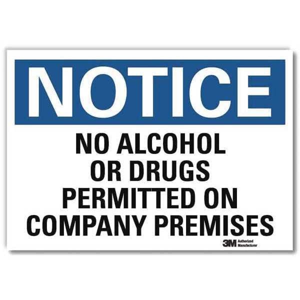 Notice Sign, 10 in H, 14 in W, Reflective Sheeting, Horizontal Rectangle, English, U5-1338-RD_14X10