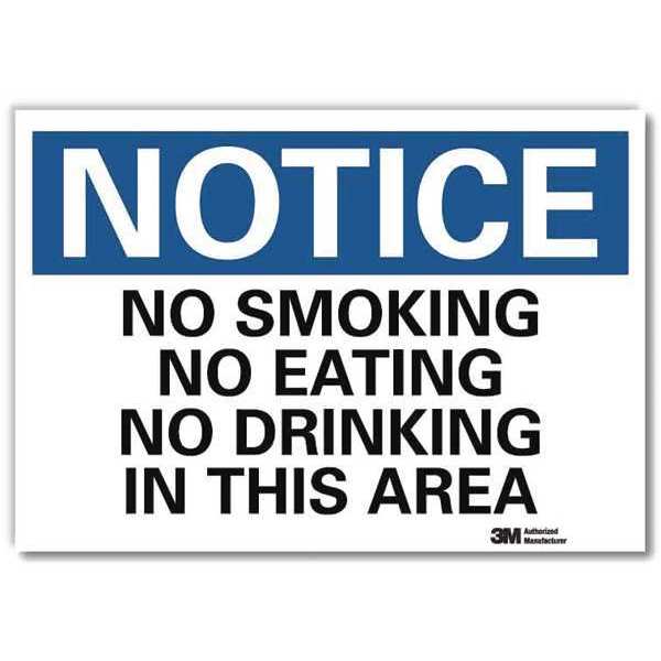 Notice Sign, 5 in H, 7 in W, Reflective Sheeting, Horizontal Rectangle, English, U5-1403-RD_7X5
