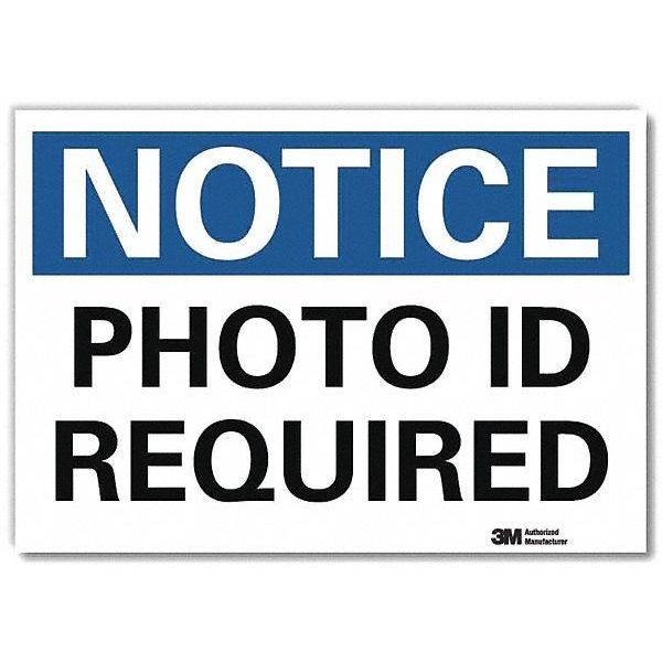 Notice Sign, 10 in H, 14 in W, Reflective Sheeting, Horizontal Rectangle, English, U5-1445-RD_14X10