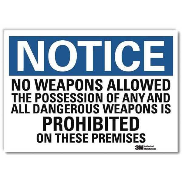 Notice Sign, 10 in H, 14 in W, Reflective Sheeting, Horizontal Rectangle, English, U5-1423-RD_14X10