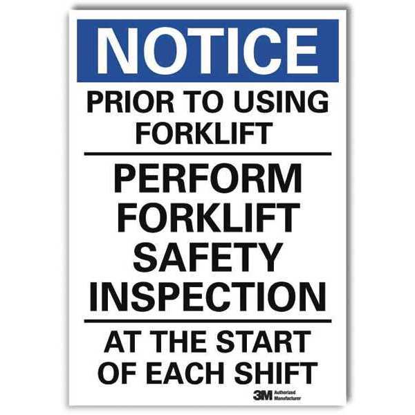 Notice Sign, 7 in H, 5 in W, Reflective Sheeting, Vertical Rectangle, English, U5-1467-RD_5X7