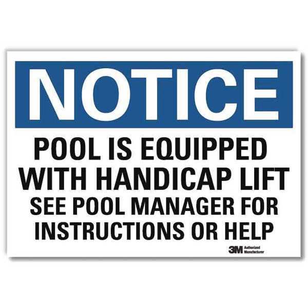 NoticeSign, ReflcSelfAdhVinyl, 14inWx10inH, U5-1460-RD_14X10