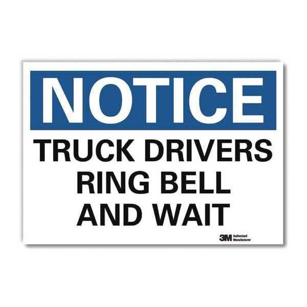 Notice Sign, 10 in H, 14 in W, Aluminum, Horizontal Rectangle, English, U5-1580-RD_14X10