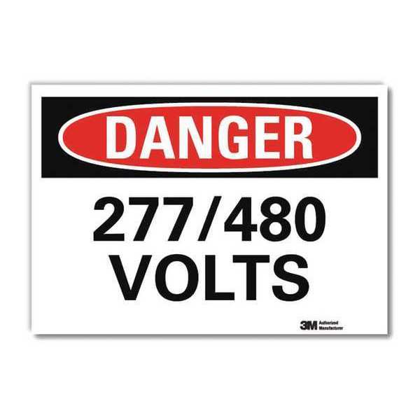 Danger Sign, Self-Adhesv Mount, 10inWx7inH, U3-1075-RD_10X7