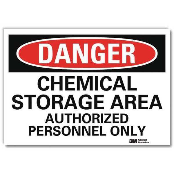 Danger Sign, 5 in H, 7 in W, Horizontal Rectangle, English, U3-1166-RD_7X5