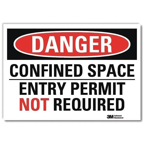 Danger Sign, Slf-Adhesv Mount, 14inWx10inH, U3-1208-RD_14X10