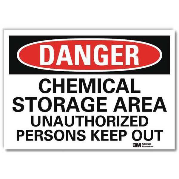 Danger Sign, 7 in H, 10 in W, Reflective Sheeting, Vertical Rectangle, English, U3-1167-RD_10X7
