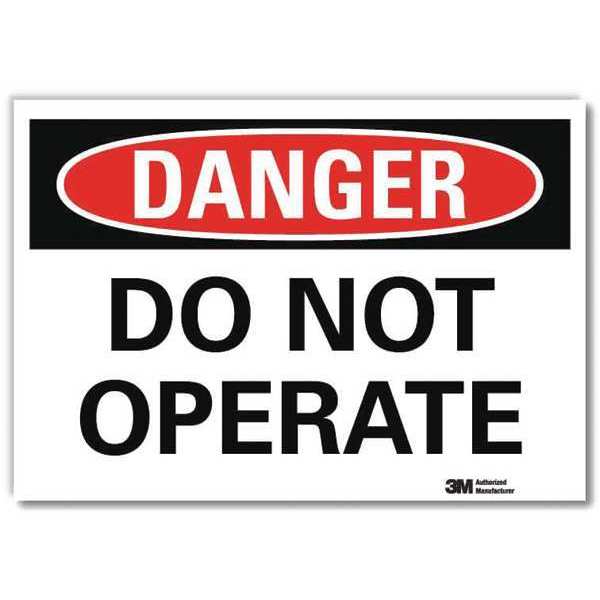 Danger Sign, 7 in Height, 10 in Width, Reflective Sheeting, Vertical Rectangle, English