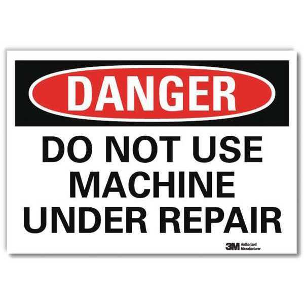 Danger Sign, 10 in Height, 14 in Width, Reflective Sheeting, Horizontal Rectangle, English