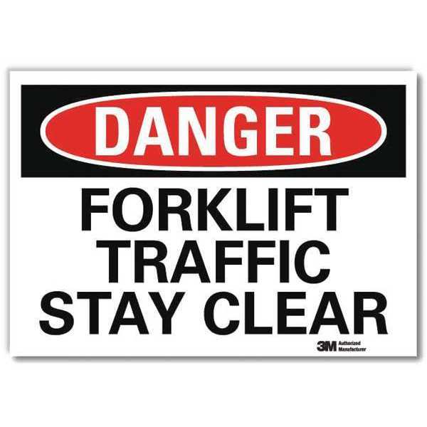 Danger Sign, 5 in H, 7 in W, Reflective Sheeting, Horizontal Rectangle, English, U3-1515-RD_7X5