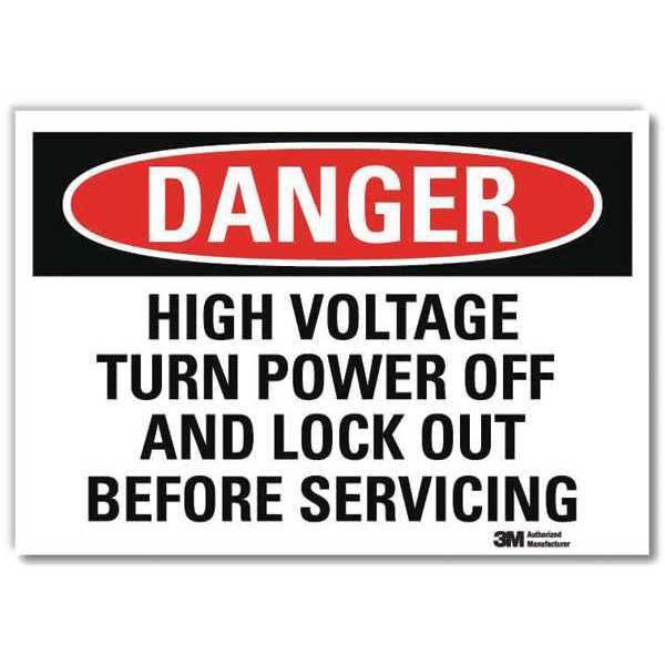 Danger Sign, Slf-Adhesv Mount, 14inWx10inH, U3-1637-RD_14X10