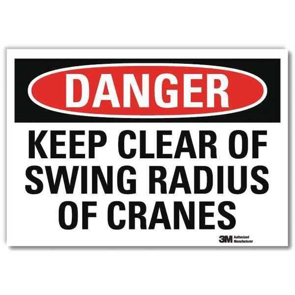 Danger Sign, 5 in Height, 7 in Width, Reflective Sheeting, Horizontal Rectangle, English