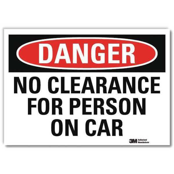 Danger Sign, Self-Adhesv Mount, 10inWx7inH, U3-1817-RD_10X7