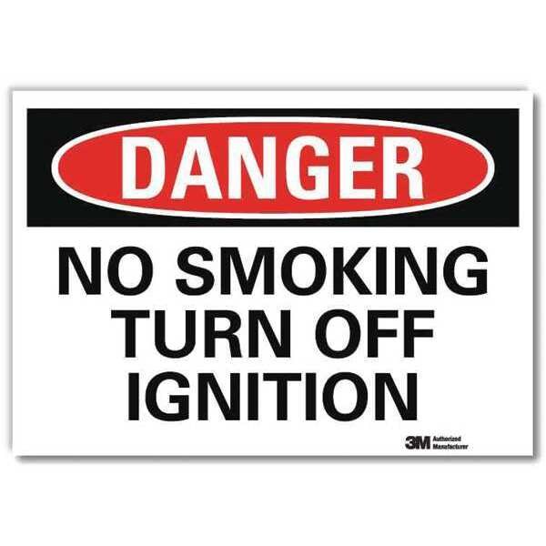 Danger Sign, 5 in H, 7 in W, Reflective Sheeting, Horizontal Rectangle, English, U3-1860-RD_7X5