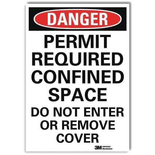 Danger Sign, Self-Adhesv Mount, 7inWx10inH, U3-1905-RD_7X10