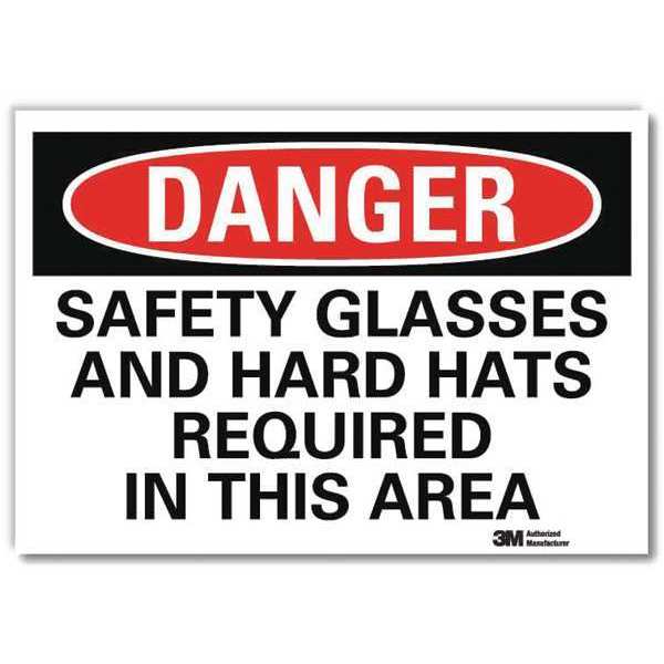 Danger Sign, Self-Adhesv Mount, 7inWx5inH, U3-1966-RD_7X5