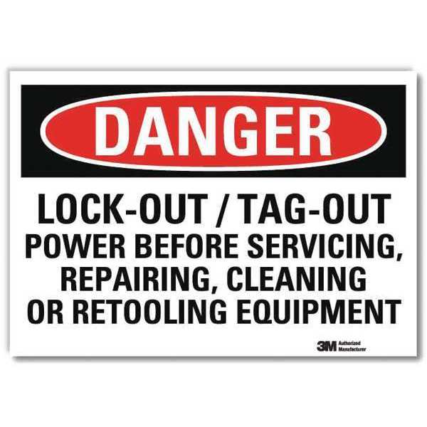 Danger Sign, Slf-Adhesv Mount, 14inWx10inH, U3-1765-RD_14X10