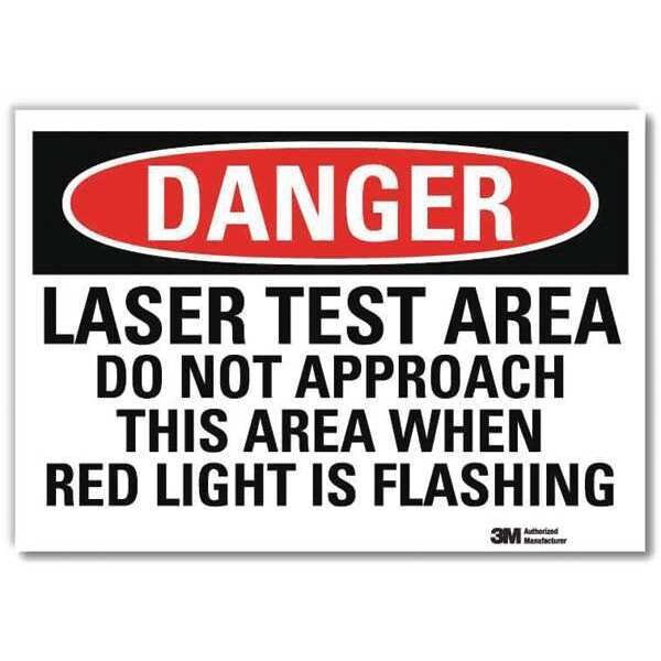 Danger Sign, 10 in H, 14 in W, Reflective Sheeting, Horizontal Rectangle, U3-1748-RD_14X10