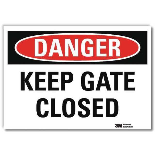 Danger Sign, 7 in H, 10 in W, Reflective Sheeting, Vertical Rectangle, English, U3-1696-RD_10X7