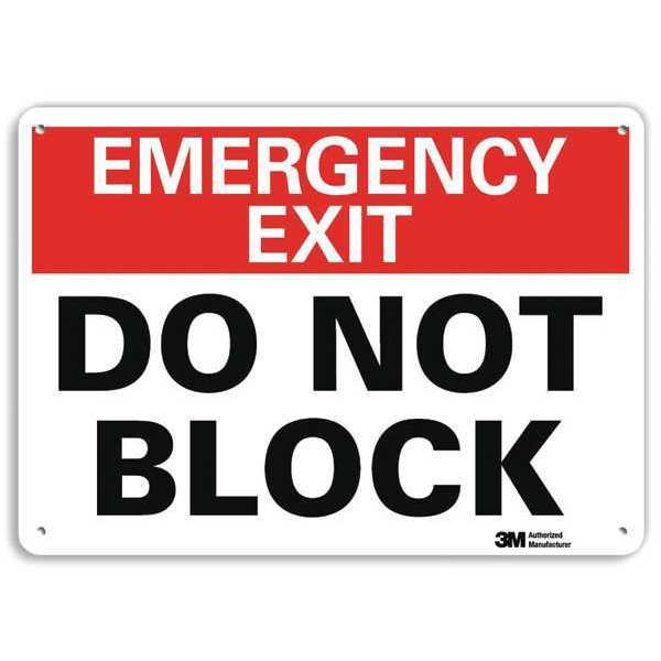 Emergency Sign, 7 in x 10 in, Aluminum