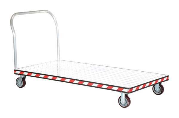 Aluminum Treadplate Platform Truck Single Handle 36 x 72