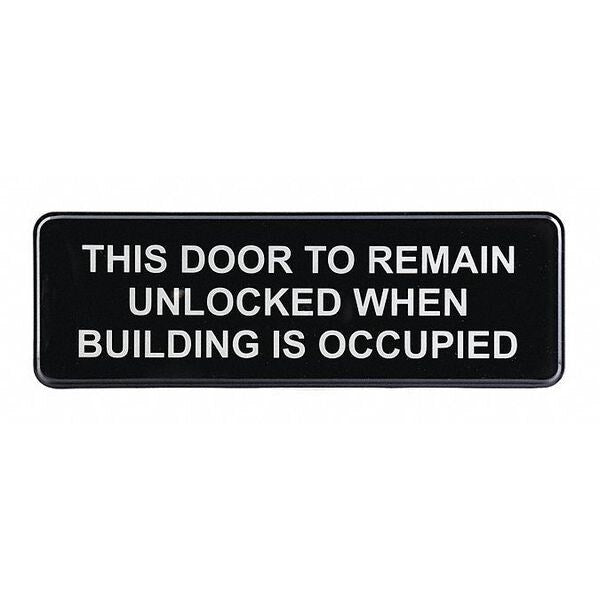 Compliant Plst Sign, Door Unlock, 3