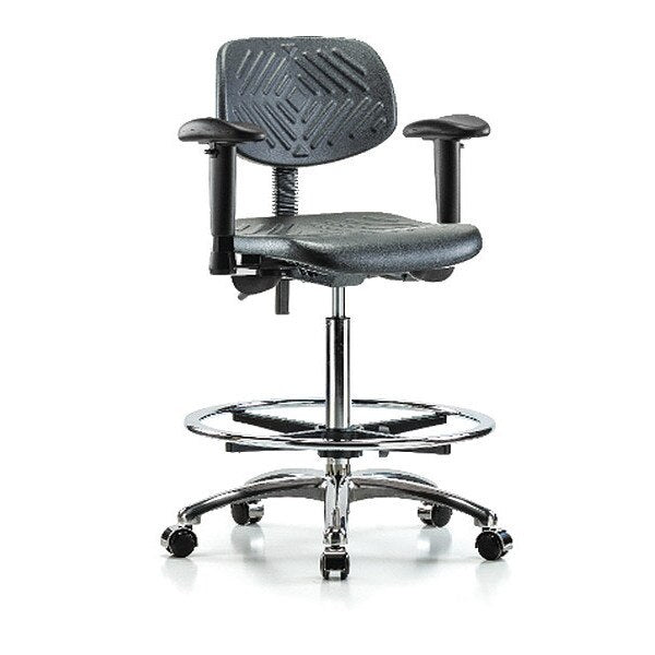 Chair, Poly, High Bench, Chr AA CF Caster