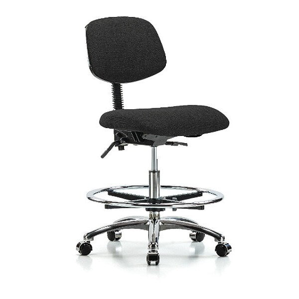 Chair, Fab, Med Bench, Chr CF Casters, Blk