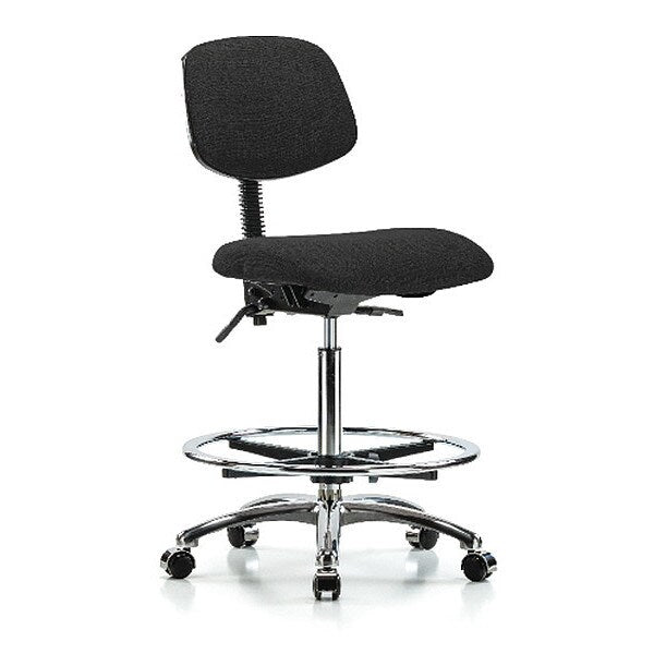 Chair, Fabric, Hi Bench, Chr CF Casters, Blk