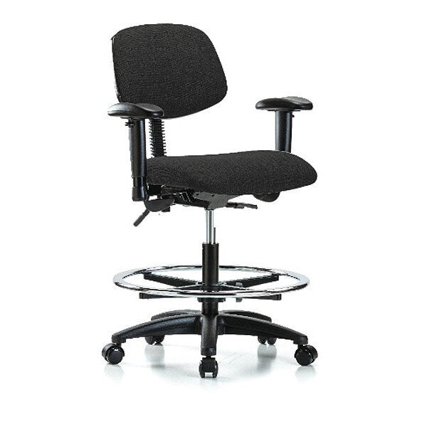 Chair, Fabric, Med Bench, AA CF Casters, Blk