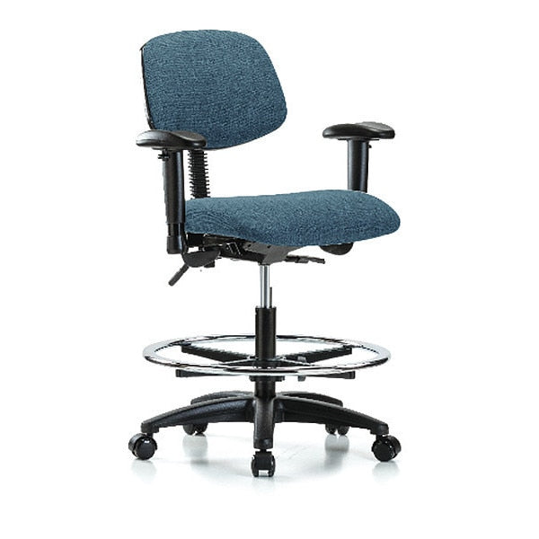 Chair, Fabric, Med Bench, AA CF Casters, Blu