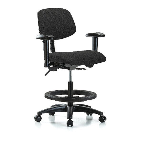 Chair, Fabric, Med Bench, AA BF Casters, Blk