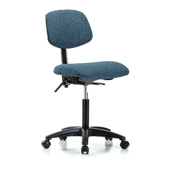 Chair, Fabric, Med Bench, Casters, Blu
