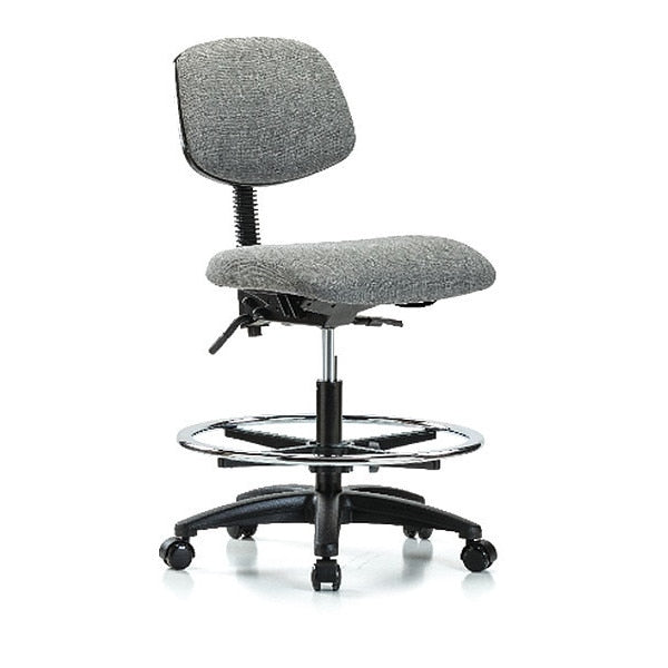 Chair, Fabric, Med Bench, CF Casters, Gry, Color: Gray