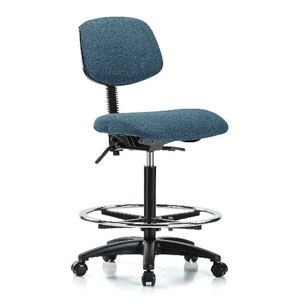 Chair, Fabric, Hi Bench, CF Casters, Blu