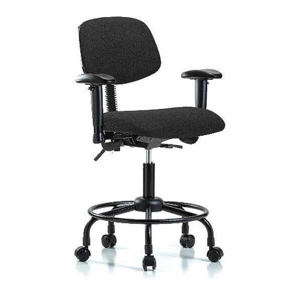 Chair, Fabric, Med Bench, RT AA Casters, Blk