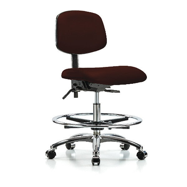 Chair, Vin, Med Bench, Chr CF Casters, Burg