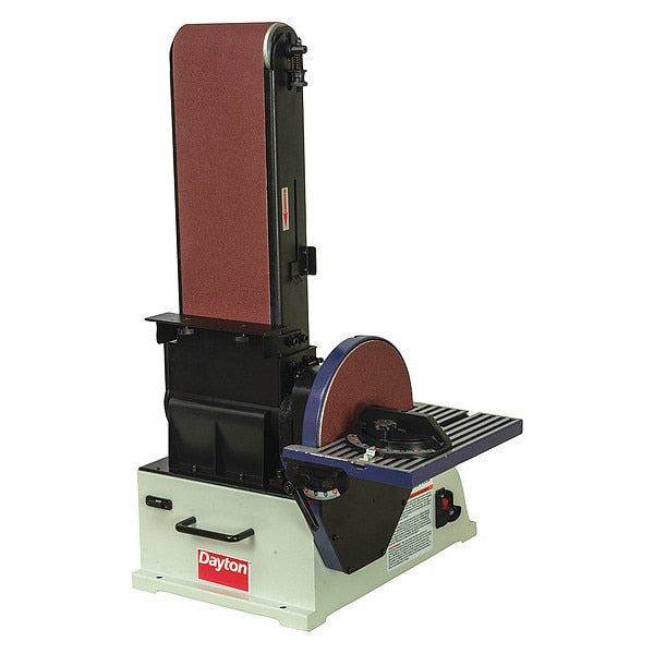 Disc Sander, 1 hp, 9 in Disc Dia, 2510 RPM Disc Speed, Corded, 120 V
