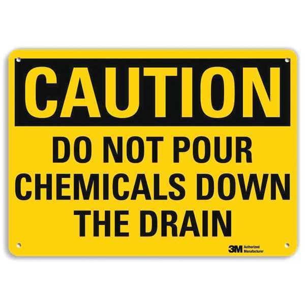 Caution Sign, 7 in H, 10 in W, Vertical Rectangle, English, U4-1199-RA_10X7