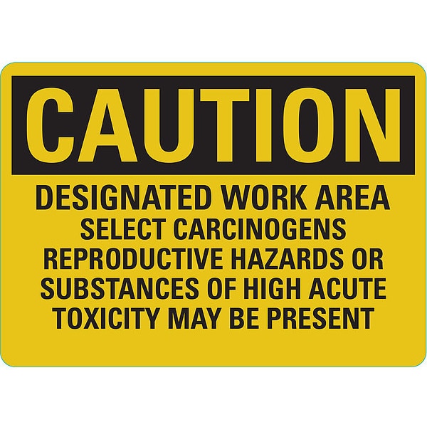 Caution Sign, 10 in H, 14 in W, Horizontal Rectangle, English, U4-1163-RD_14X10