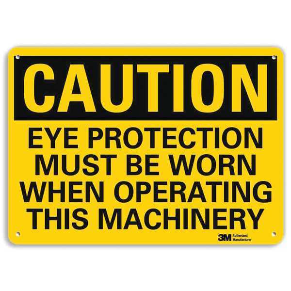 Safety Sign, Eye Prtctn Oprtng Eqpmt, 7inH