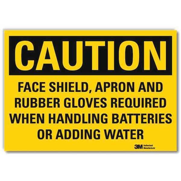 Safety Sign, Face Shield Required, 14in.W