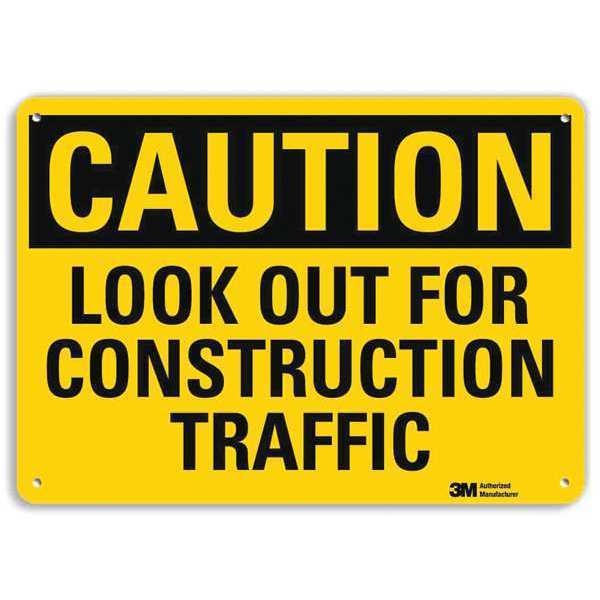Caution Sign, 7 in H, 10 in W, Aluminum, Vertical Rectangle, English, U4-1505-RA_10X7