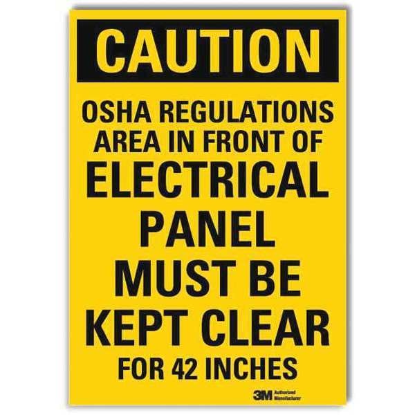 Safety Sign, Electrical Panel, Eng, 10 in W