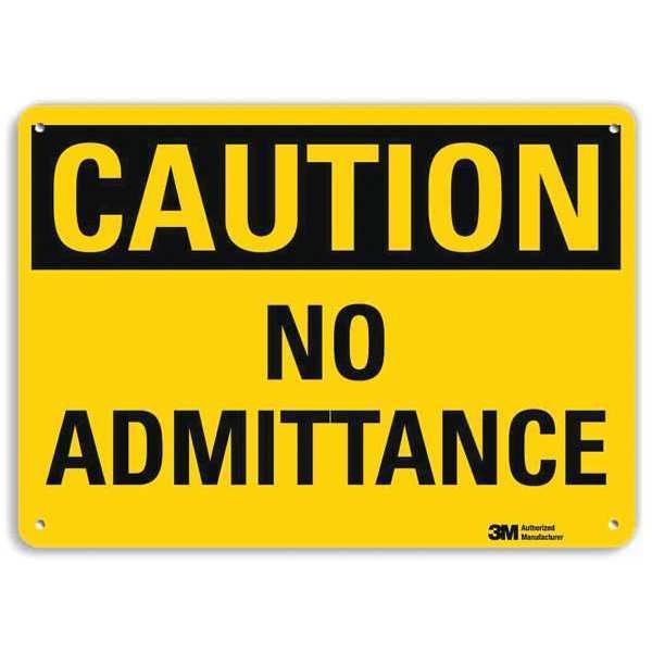 Safety Sign, No Admittance, 7in.H