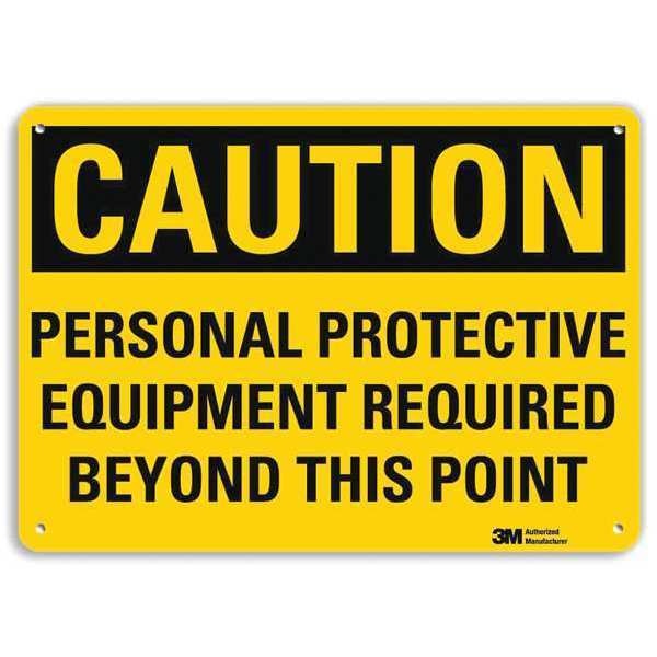Safety Sign, Protective Equipment, 7 in. H