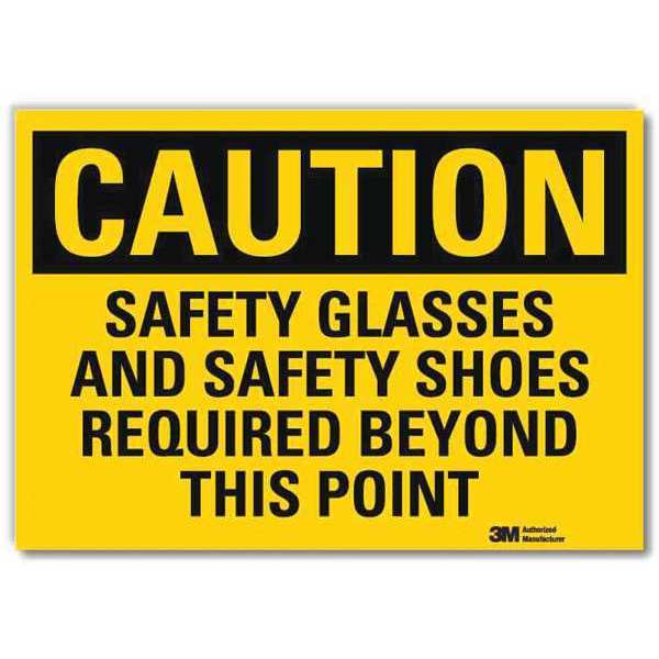 Safety Sign, Safety Shoes Required, 10in W